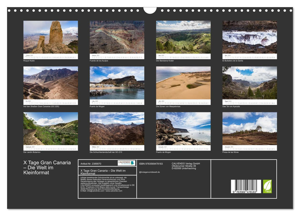 X Tage Gran Canaria – Die Welt im Kleinformat (CALVENDO Wandkalender 2027)