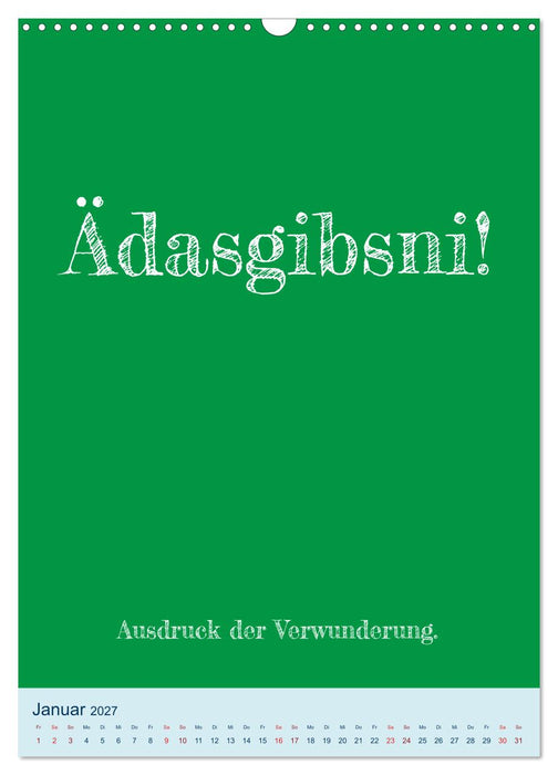 Humorvoller Mundartkalender Sachsen (CALVENDO Wandkalender 2027)