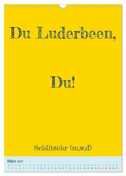 Humorvoller Mundartkalender Sachsen (CALVENDO Wandkalender 2027)