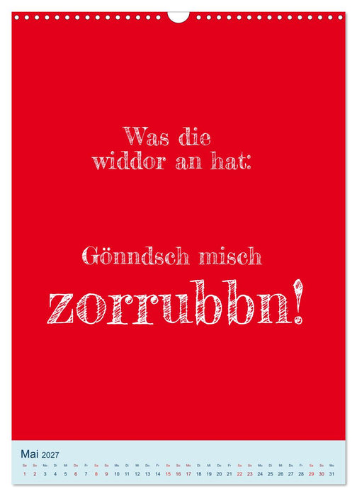 Humorvoller Mundartkalender Sachsen (CALVENDO Wandkalender 2027)