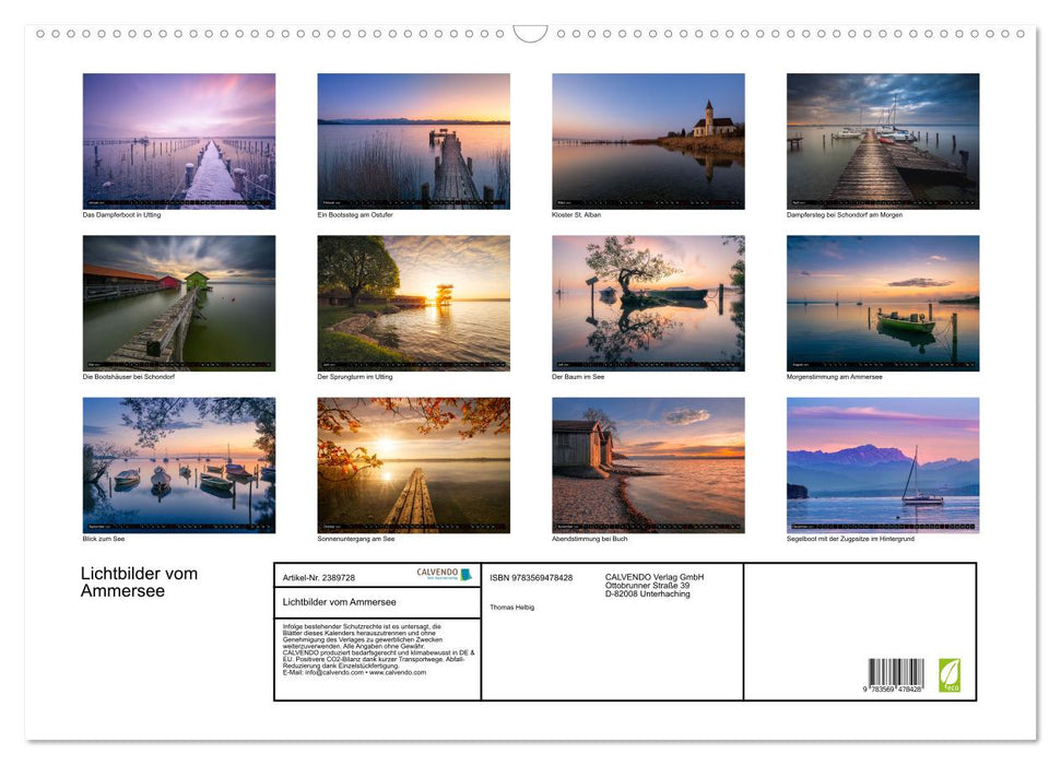 Lichtbilder vom Ammersee (CALVENDO Wandkalender 2027)