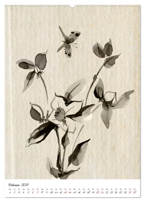 Sumi-e Kunst im japanischen Stil (CALVENDO Wandkalender 2027)