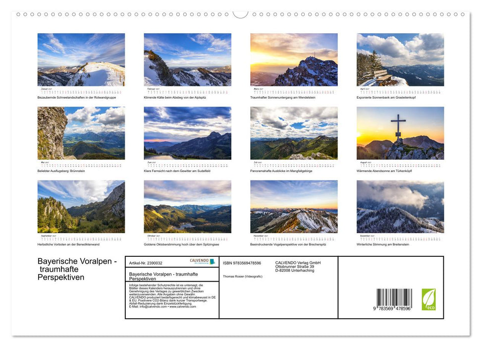 Bayerische Voralpen - traumhafte Perspektiven (CALVENDO Wandkalender 2027)