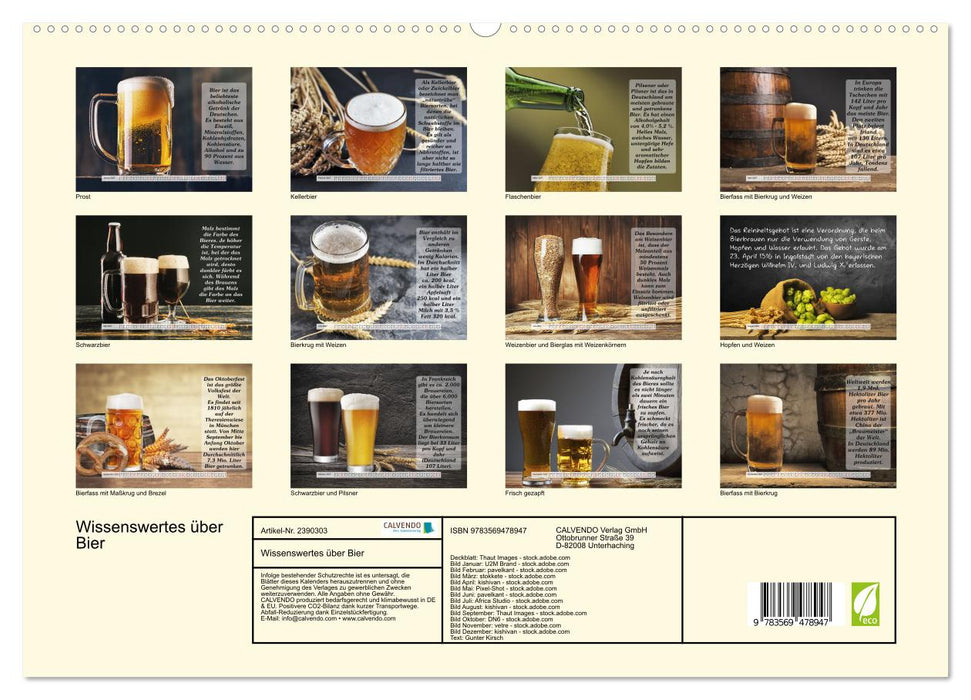 Wissenswertes über Bier (CALVENDO Premium Wandkalender 2027)