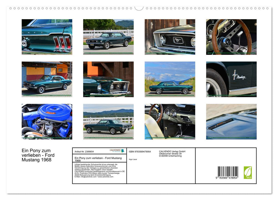 Ein Pony zum verlieben - Ford Mustang 1968 (CALVENDO Premium Wandkalender 2027)