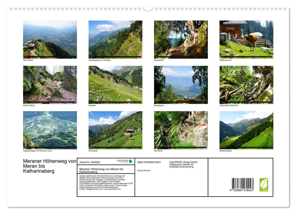 Meraner Höhenweg von Meran bis Katharinaberg (CALVENDO Wandkalender 2027)