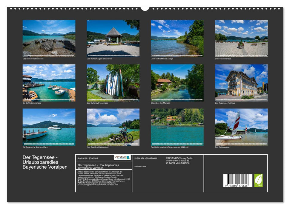Der Tegernsee - Urlaubsparadies Bayerische Voralpen (CALVENDO Wandkalender 2027)