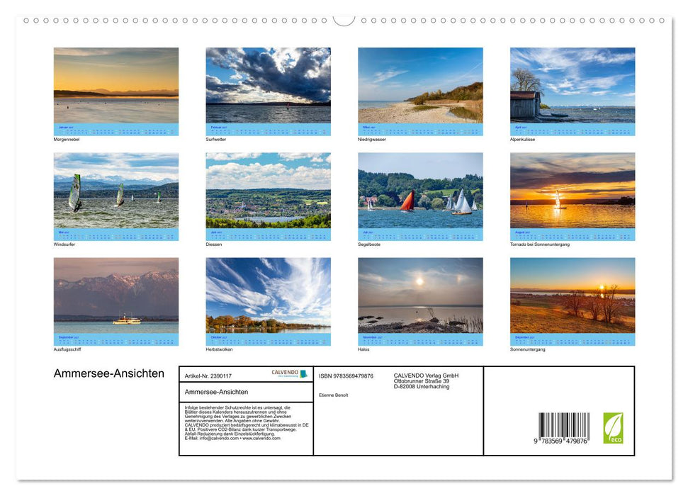 Ammersee-Ansichten (CALVENDO Wandkalender 2027)