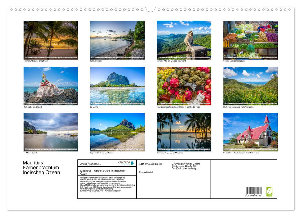Mauritius - Farbenpracht im Indischen Ozean (CALVENDO Wandkalender 2027)