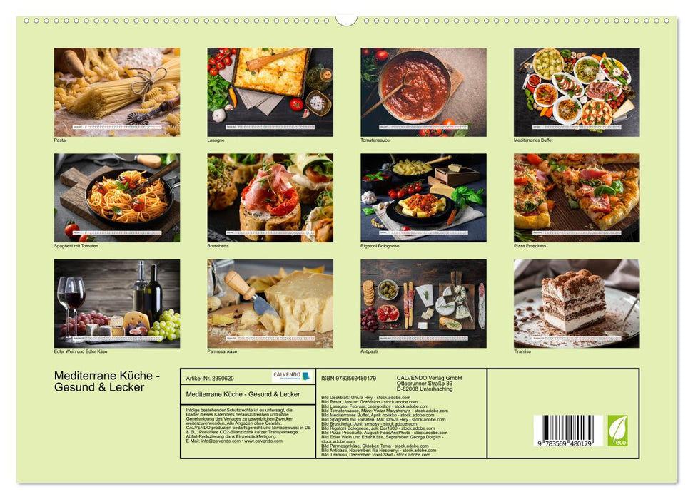 Mediterrane Küche - Gesund & Lecker (CALVENDO Wandkalender 2027)