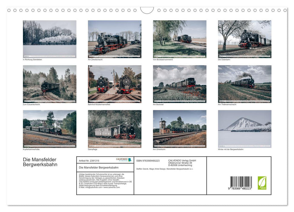 Die Mansfelder Bergwerksbahn (CALVENDO Wandkalender 2027)