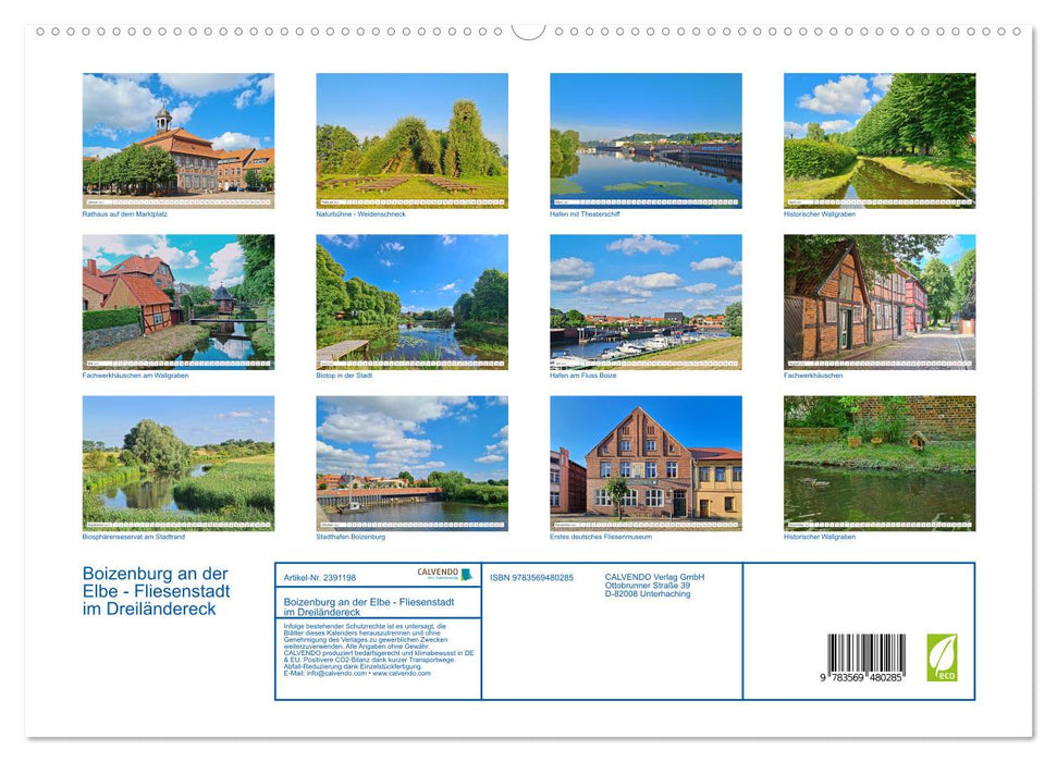 Boizenburg an der Elbe - Fliesenstadt im Dreiländereck (CALVENDO Premium Wandkalender 2027)
