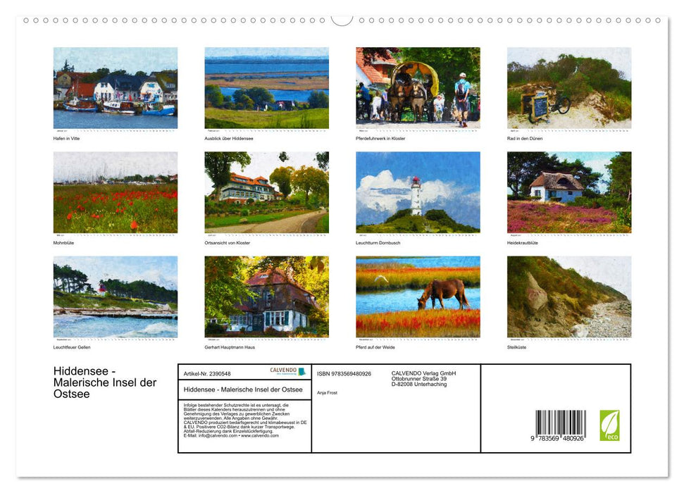 Hiddensee - Malerische Insel der Ostsee (CALVENDO Premium Wandkalender 2027)