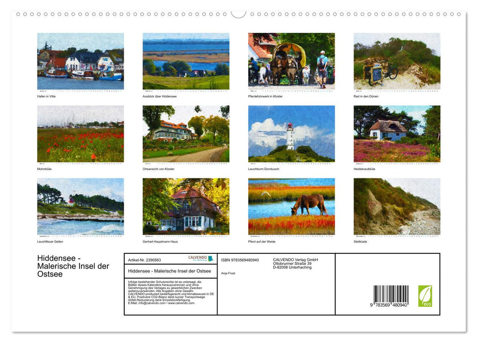 Hiddensee - Malerische Insel der Ostsee (CALVENDO Wandkalender 2027)