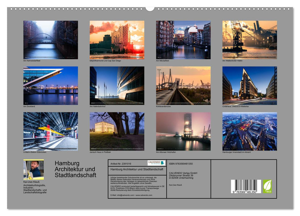 Hamburg Architektur und Stadtlandschaft (CALVENDO Wandkalender 2027)