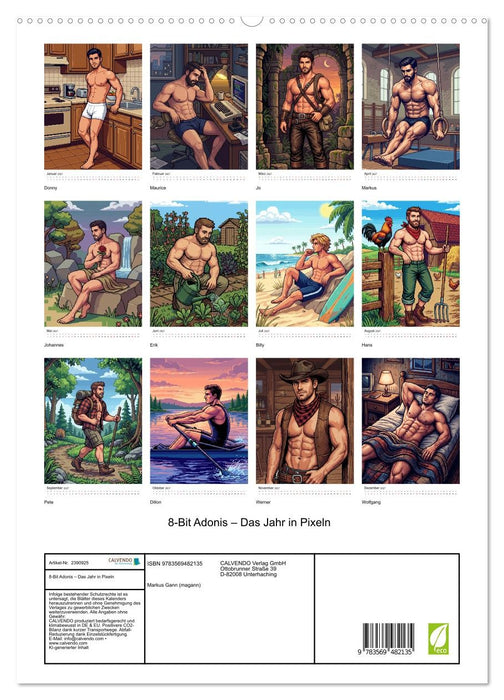 8-Bit Adonis – Das Jahr in Pixeln (CALVENDO Premium Wandkalender 2027)