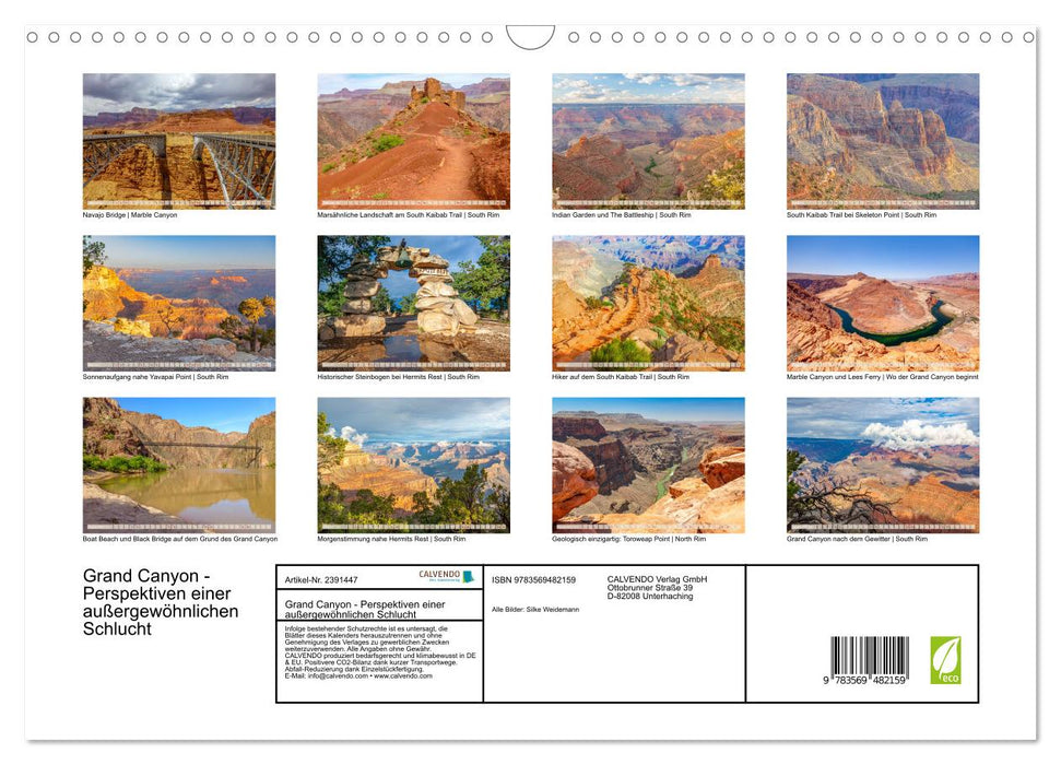 Grand Canyon - Perspektiven einer außergewöhnlichen Schlucht (CALVENDO Wandkalender 2027)