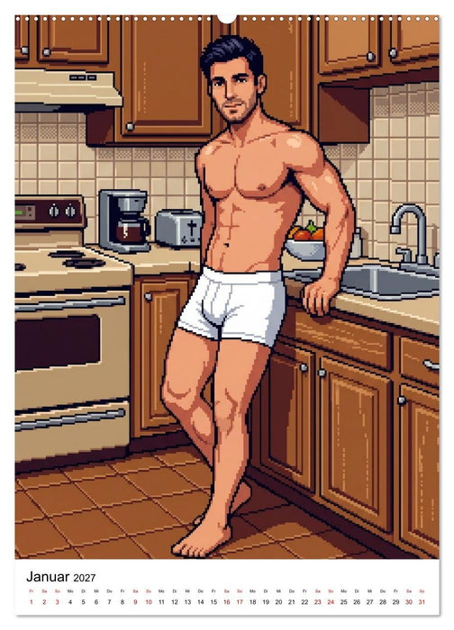 8-Bit Adonis – Das Jahr in Pixeln (CALVENDO Wandkalender 2027)