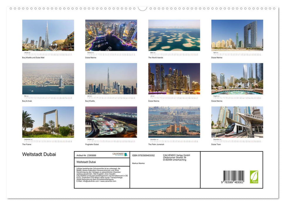 Weltstadt Dubai (CALVENDO Wandkalender 2027)