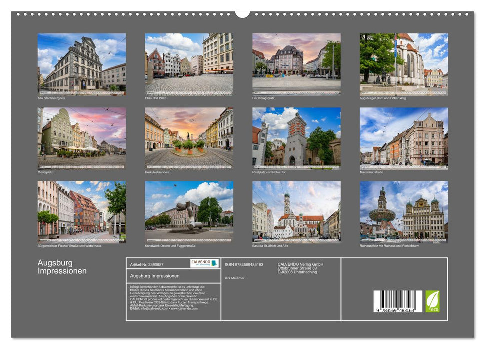 Augsburg Impressionen (CALVENDO Premium Wandkalender 2027)