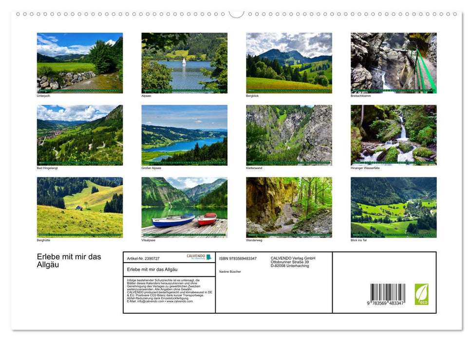 Erlebe mit mir das Allgäu (CALVENDO Premium Wandkalender 2027)