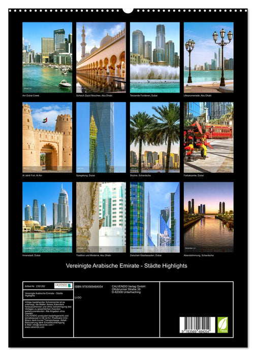 Vereinigte Arabische Emirate - Städte Highlights (CALVENDO Premium Wandkalender 2027)