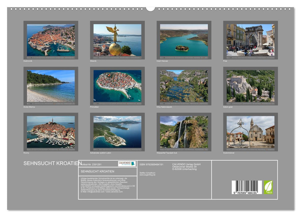 SEHNSUCHT KROATIEN (CALVENDO Premium Wandkalender 2027)