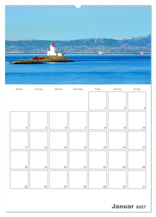 Die Küste Norwegens - Terminplaner (CALVENDO Wandkalender 2027)