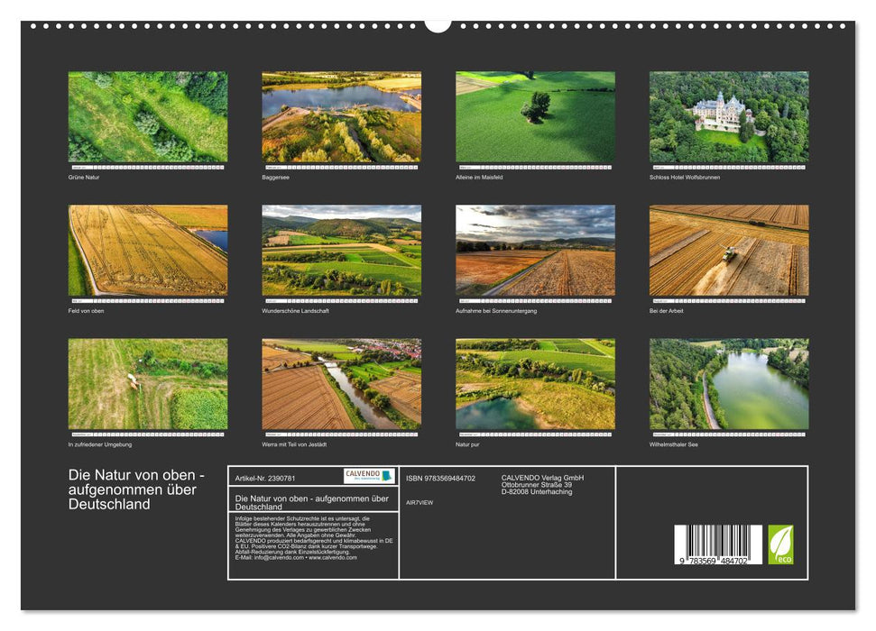 Die Natur von oben - aufgenommen über Deutschland (CALVENDO Premium Wandkalender 2027)