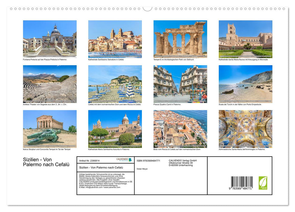 Sizilien - Von Palermo nach Cefalù (CALVENDO Wandkalender 2027)