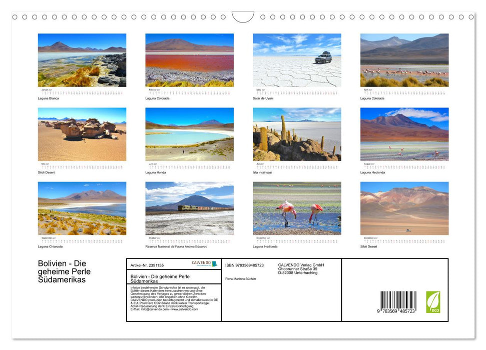 Bolivien - Die geheime Perle Südamerikas (CALVENDO Wandkalender 2027)