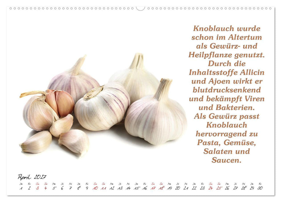 Gewürze: Gesund & Lecker (CALVENDO Wandkalender 2027)