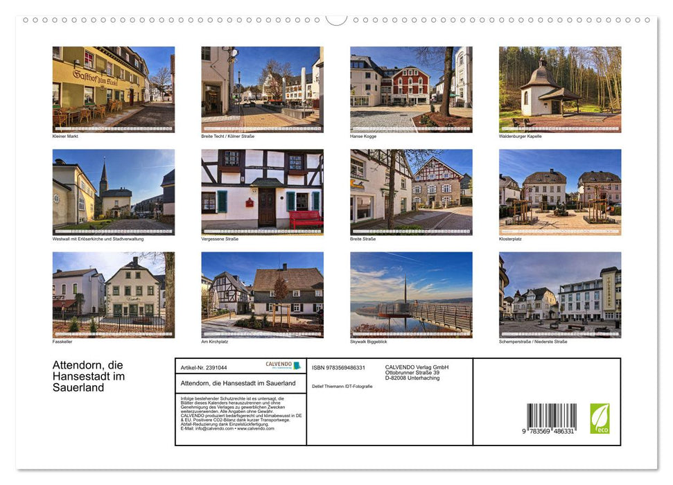 Attendorn, die Hansestadt im Sauerland (CALVENDO Premium Wandkalender 2027)
