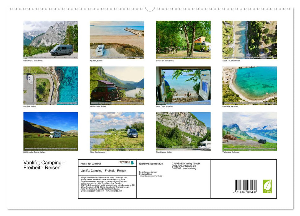 Vanlife; Camping - Freiheit - Reisen (CALVENDO Premium Wandkalender 2027)