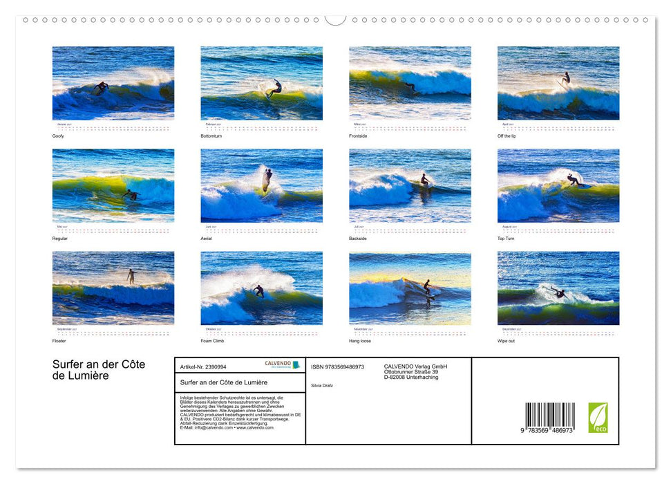 Surfer an der Côte de Lumière (CALVENDO Wandkalender 2027)