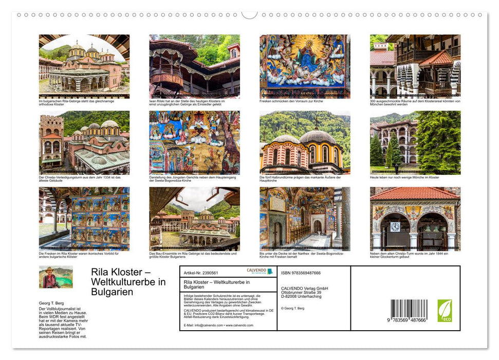 Rila Kloster – Weltkulturerbe in Bulgarien (CALVENDO Wandkalender 2027)