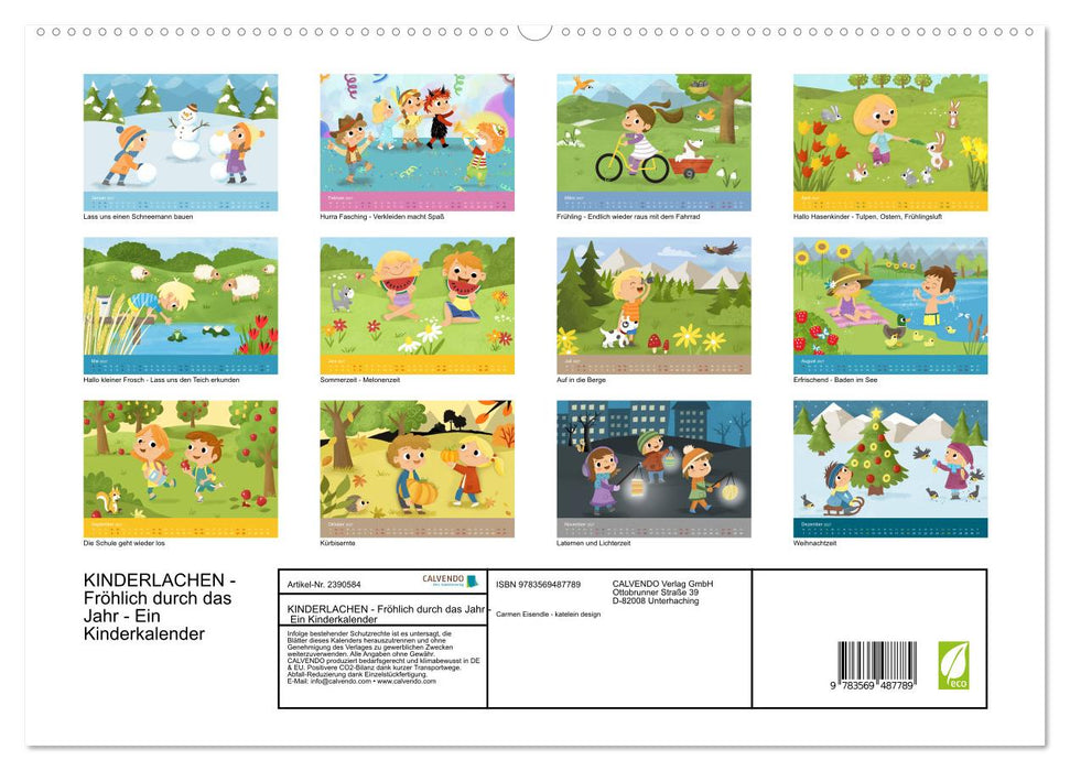 KINDERLACHEN - Fröhlich durch das Jahr - Ein Kinderkalender (CALVENDO Premium Wandkalender 2027)