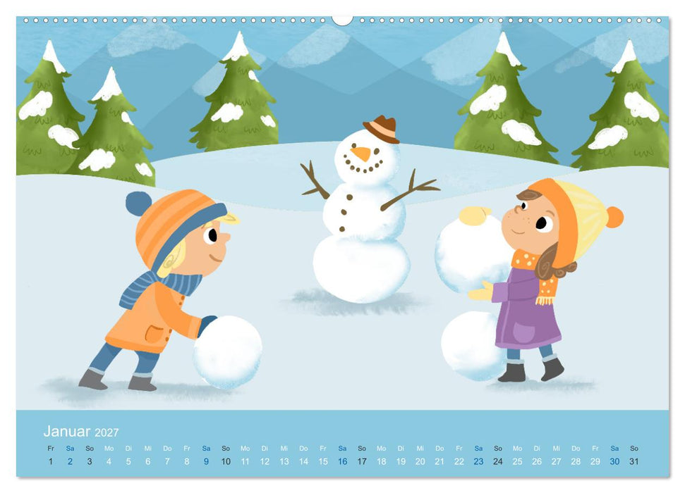 KINDERLACHEN - Fröhlich durch das Jahr - Ein Kinderkalender (CALVENDO Premium Wandkalender 2027)