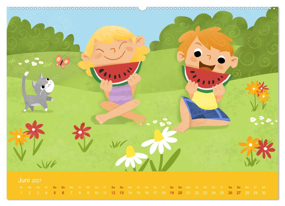 KINDERLACHEN - Fröhlich durch das Jahr - Ein Kinderkalender (CALVENDO Premium Wandkalender 2027)