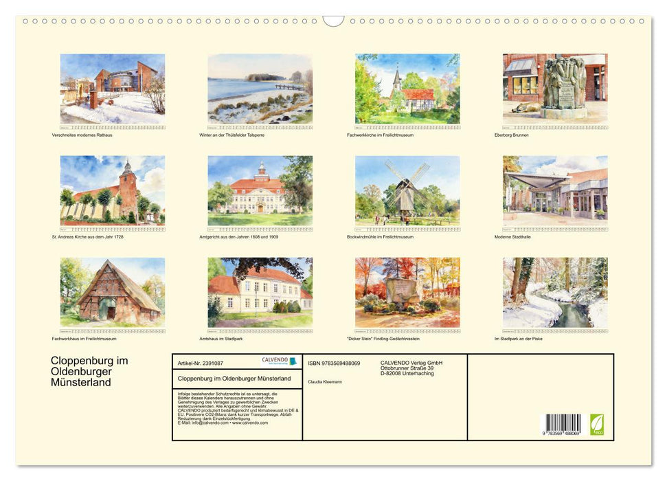 Cloppenburg im Oldenburger Münsterland (CALVENDO Wandkalender 2027)