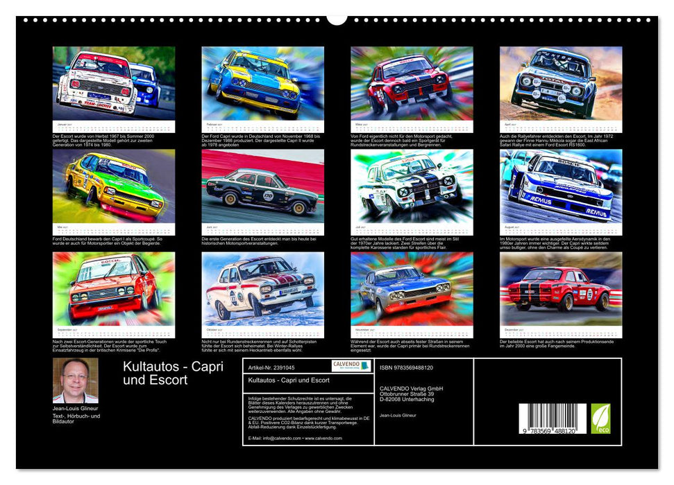 Kultautos - Capri und Escort (CALVENDO Premium Wandkalender 2027)