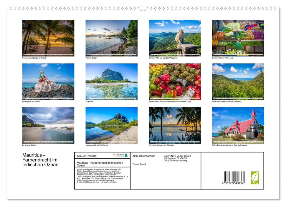 Mauritius - Farbenpracht im Indischen Ozean (CALVENDO Premium Wandkalender 2027)