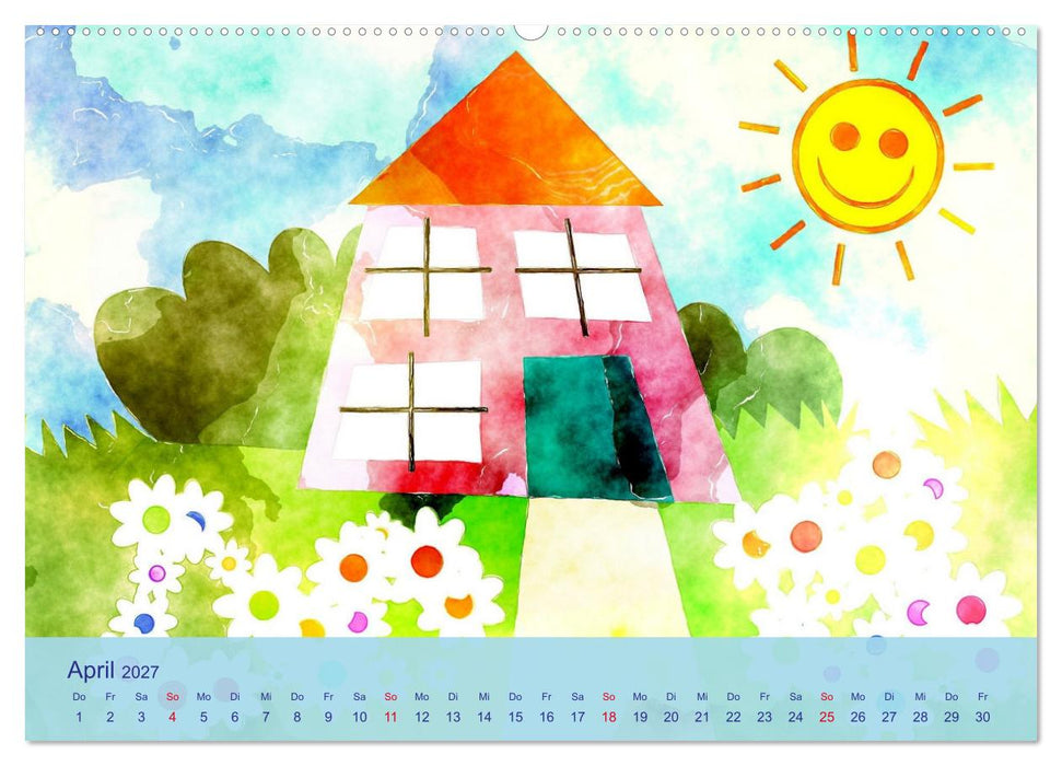 Glückliche Kindheit. Duftiger Aquarell Kinderkalender (CALVENDO Wandkalender 2027)