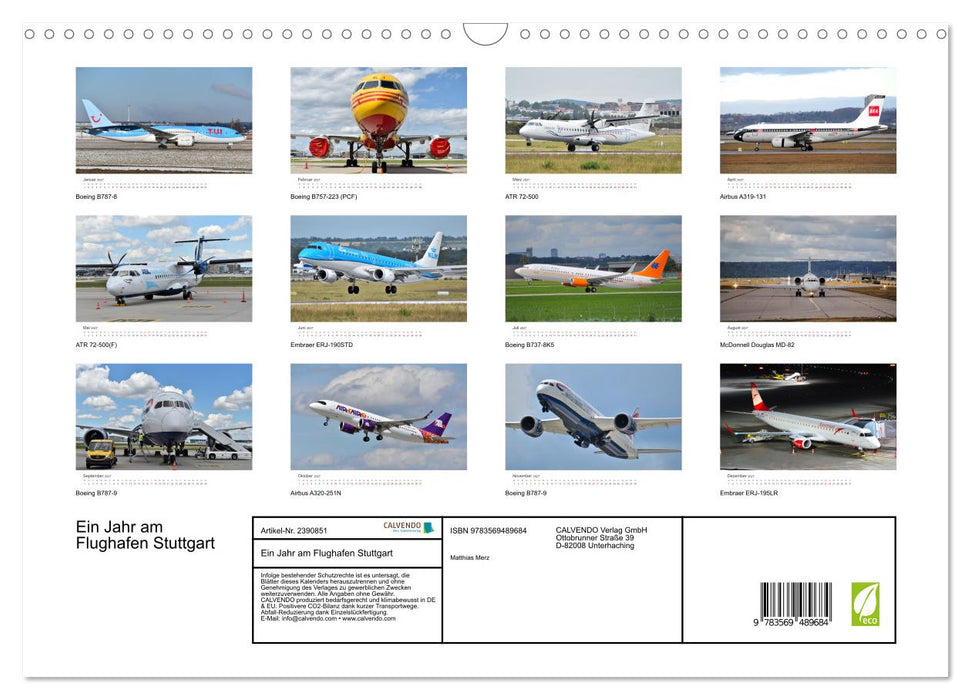 Ein Jahr am Flughafen Stuttgart (CALVENDO Wandkalender 2027)