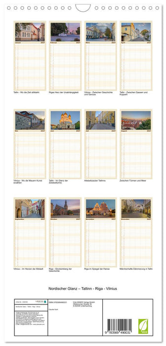 Nordischer Glanz – Tallinn - Riga - Vilnius (CALVENDO Familienplaner 2027)