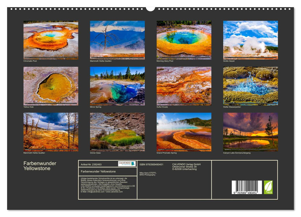 Farbenwunder Yellowstone (CALVENDO Premium Wandkalender 2027)