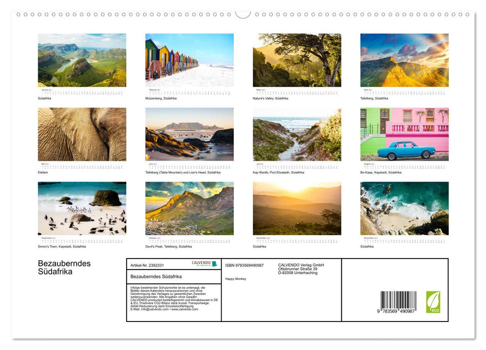 Bezauberndes Südafrika (CALVENDO Premium Wandkalender 2027)