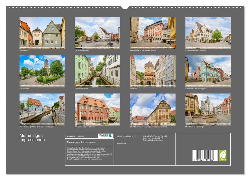Memmingen Impressionen (CALVENDO Premium Wandkalender 2027)