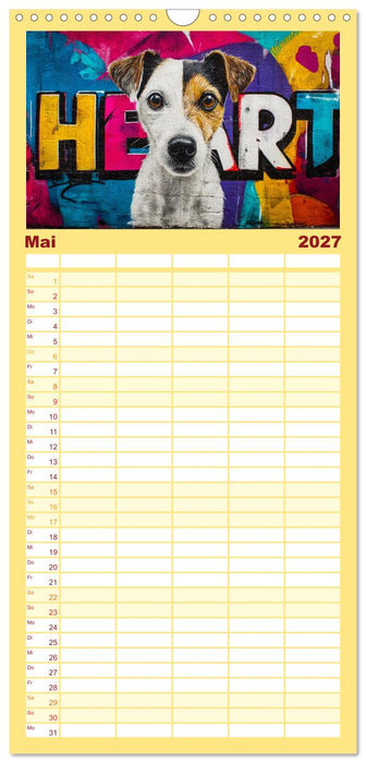 Hunde in Farbe - Dogs on the Wall (CALVENDO Familienplaner 2027)