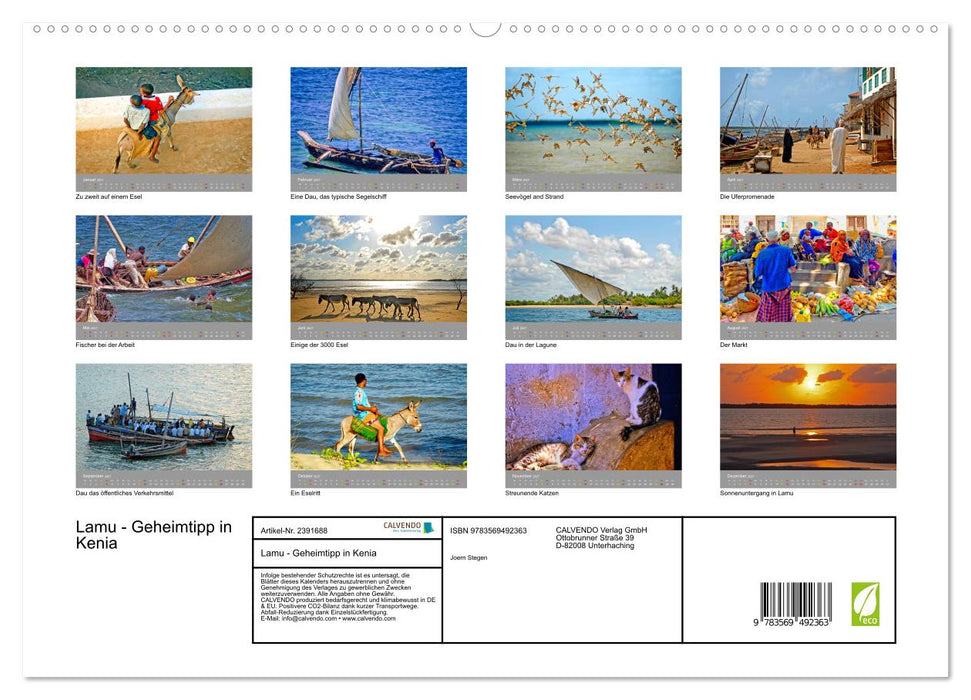 Lamu - Geheimtipp in Kenia (CALVENDO Wandkalender 2027)